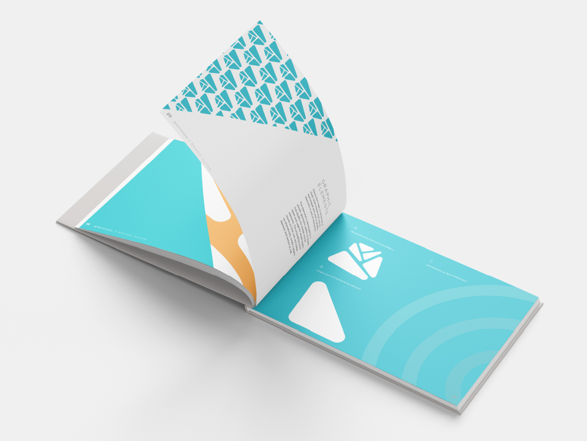 Glassnote rebrand: style guide mockup