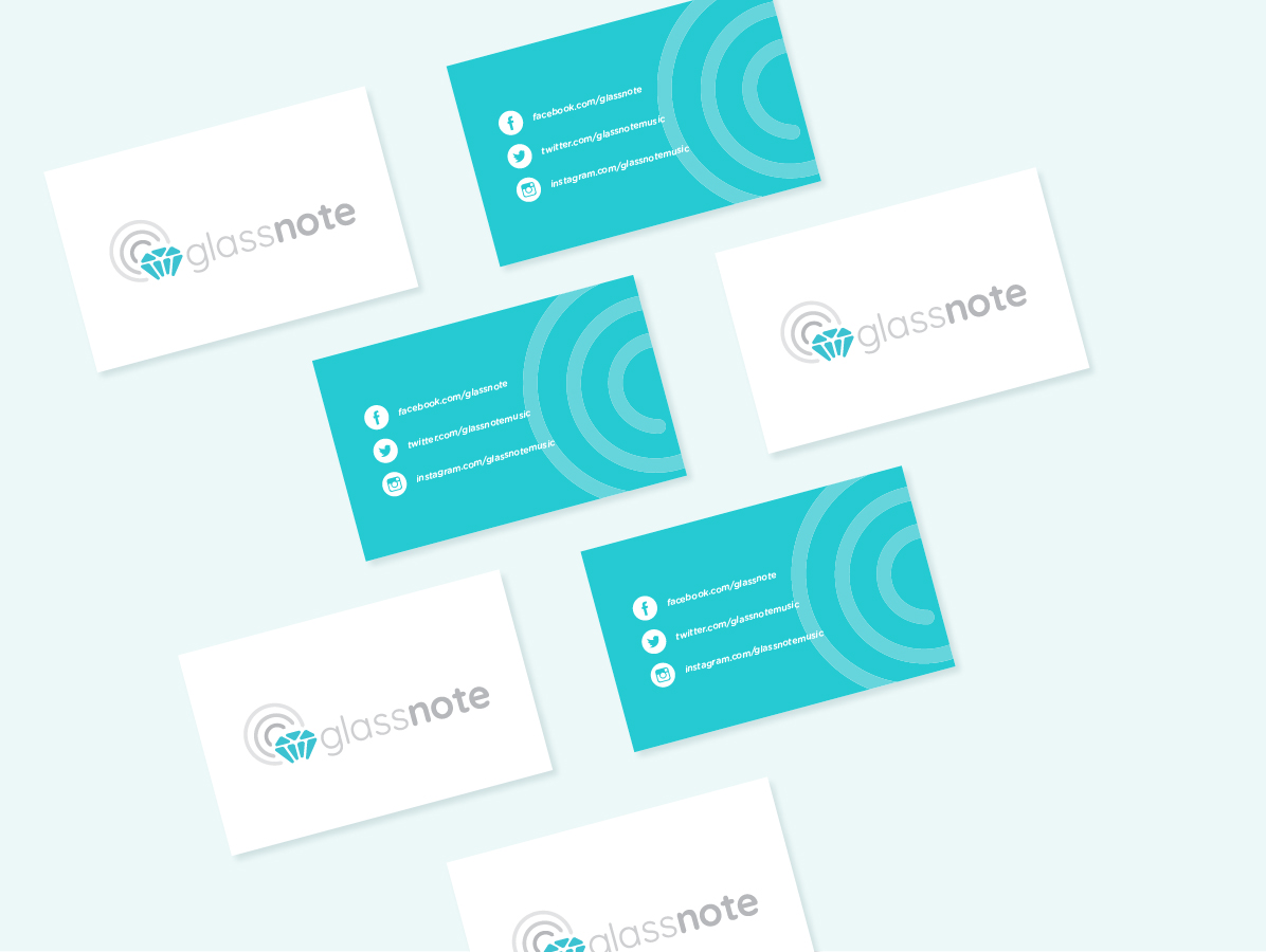 Glassnote rebrand: business cards
