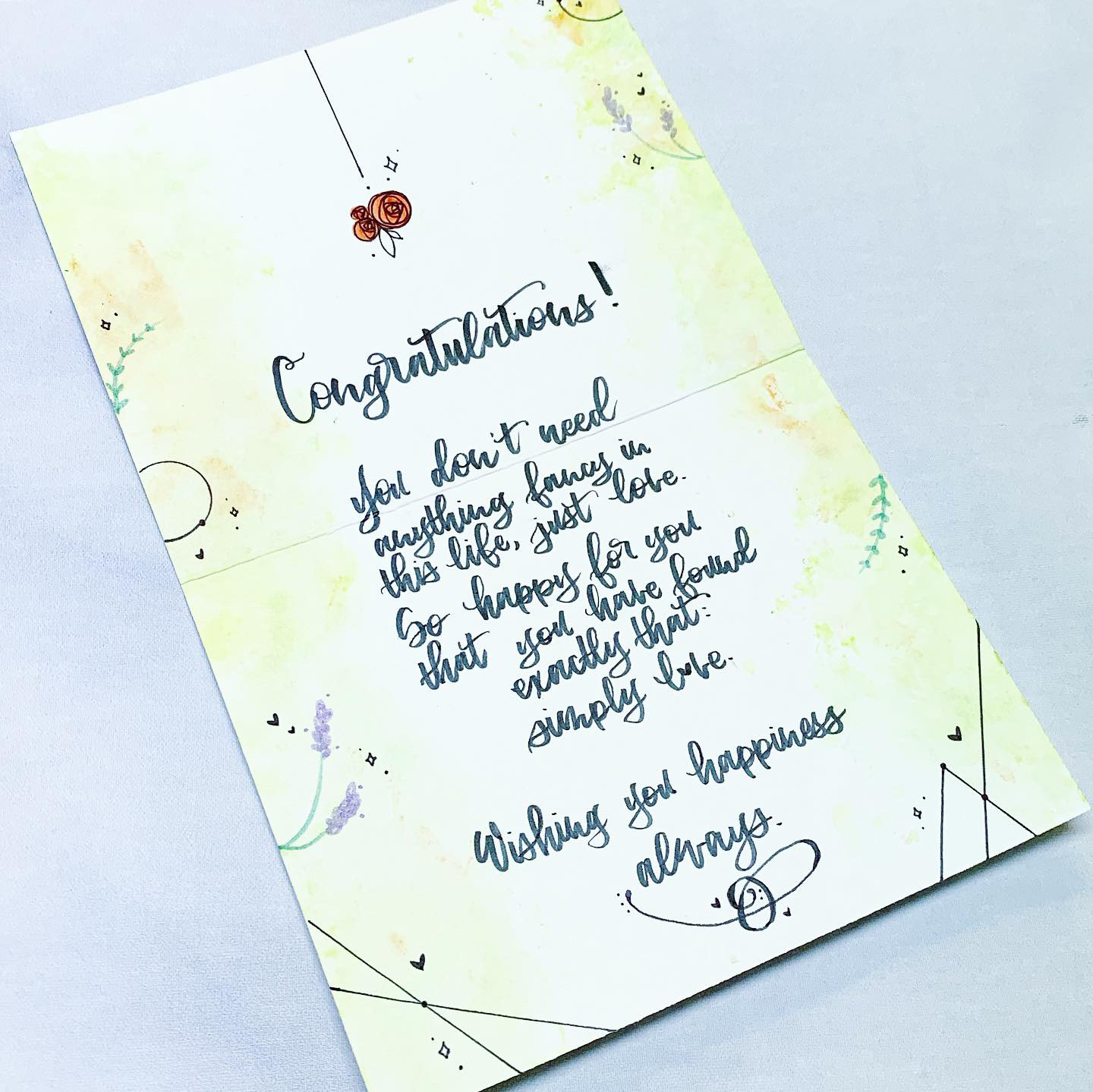 Handlettered & illustrated card