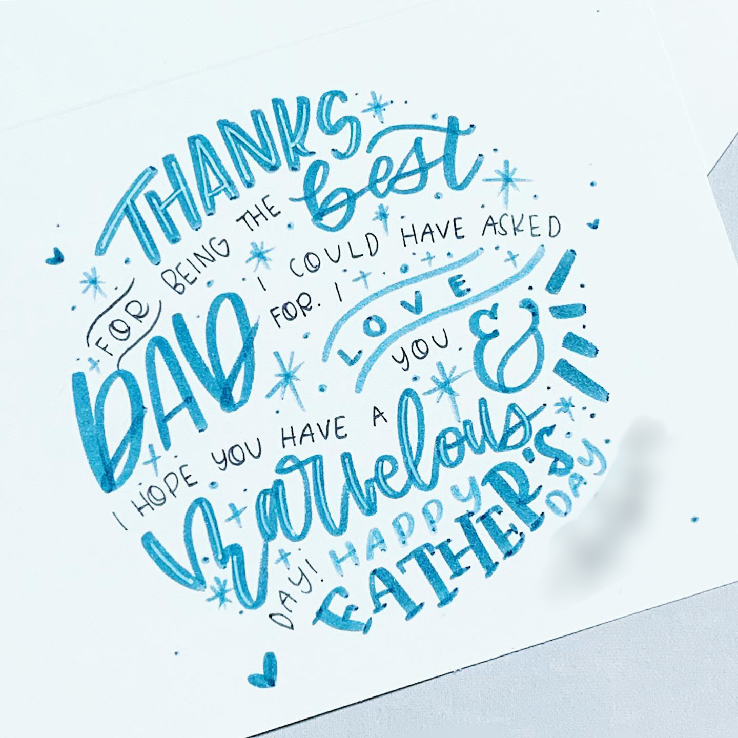 Punkpost handlettering & illustration work: Father's Day circle
