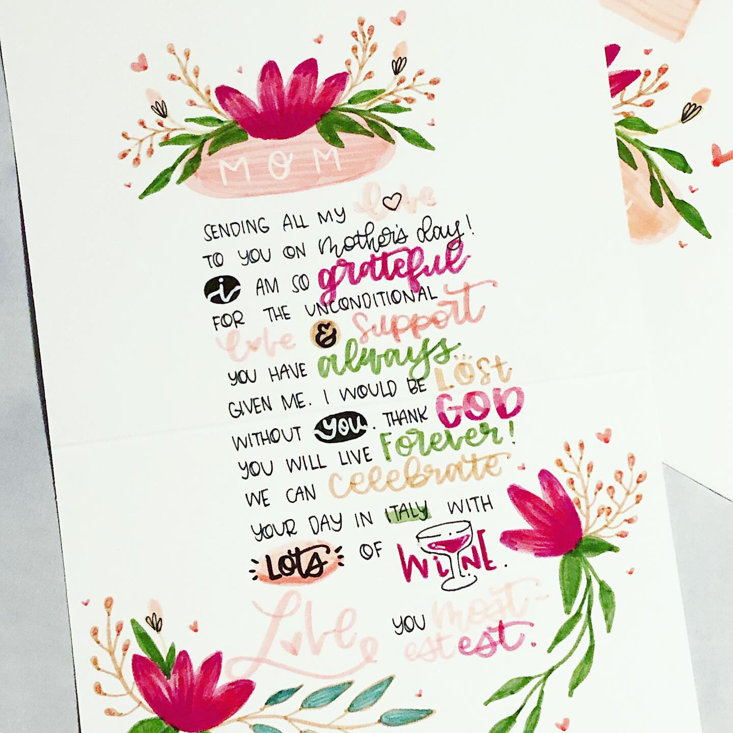 Punkpost handlettering & illustration work: Mother's Day